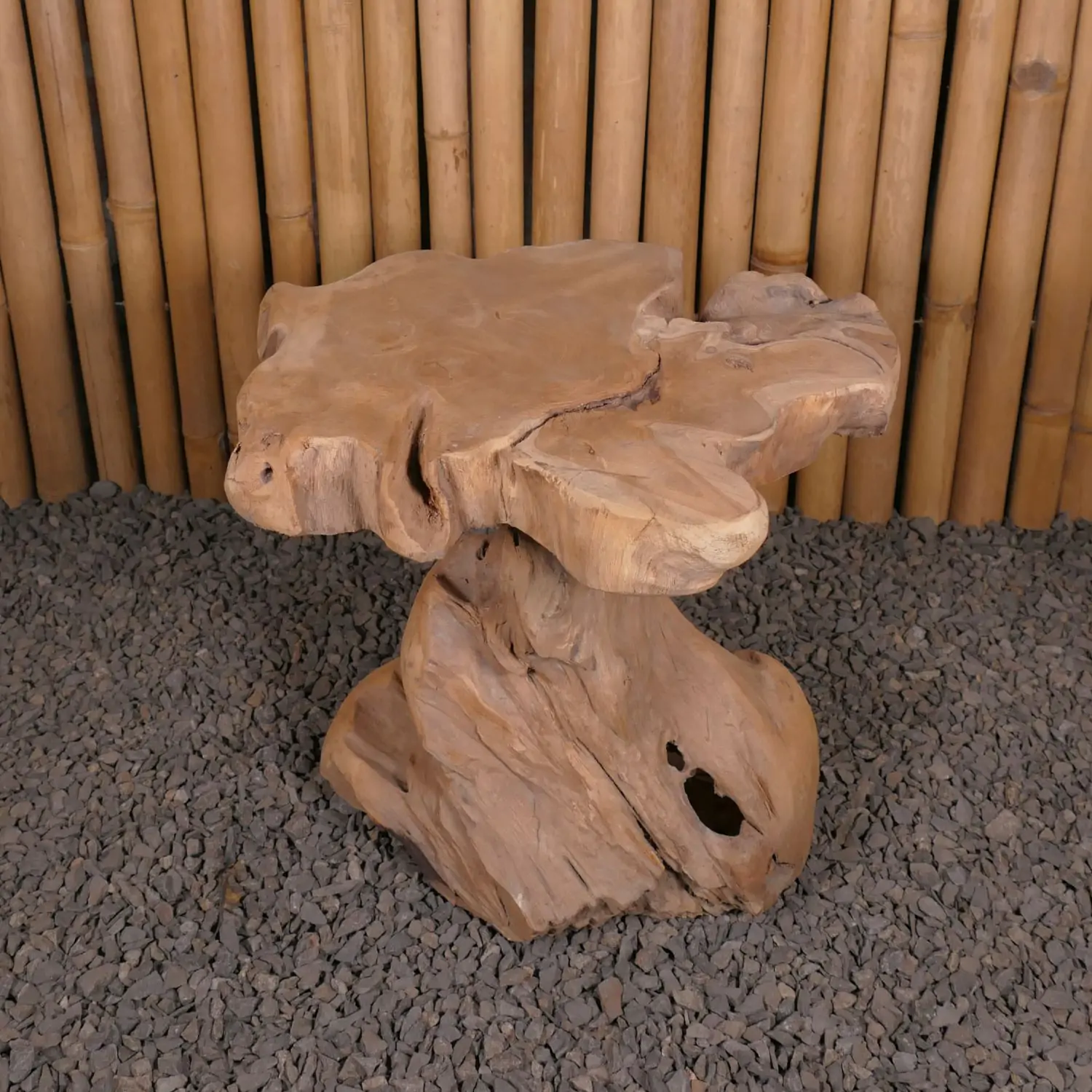  Product image 4 of the product “Table with abstract legs made of teak wood about 35cm height ”